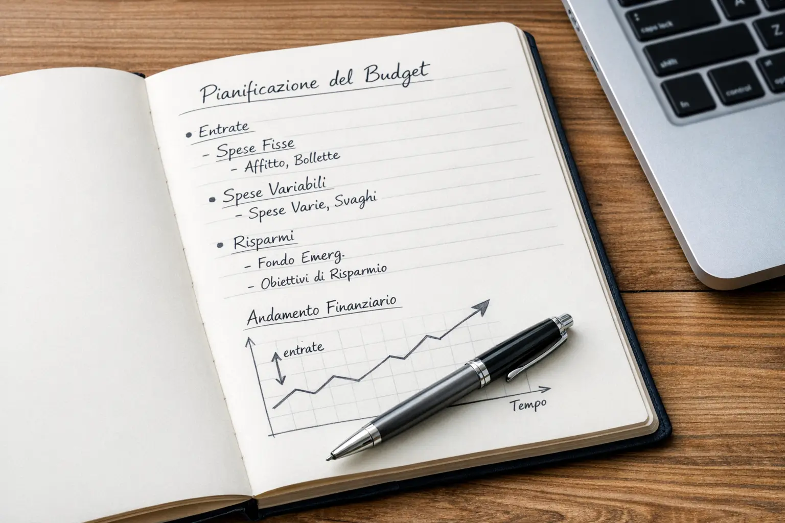 Quaderno con pianificazione budget scommesse