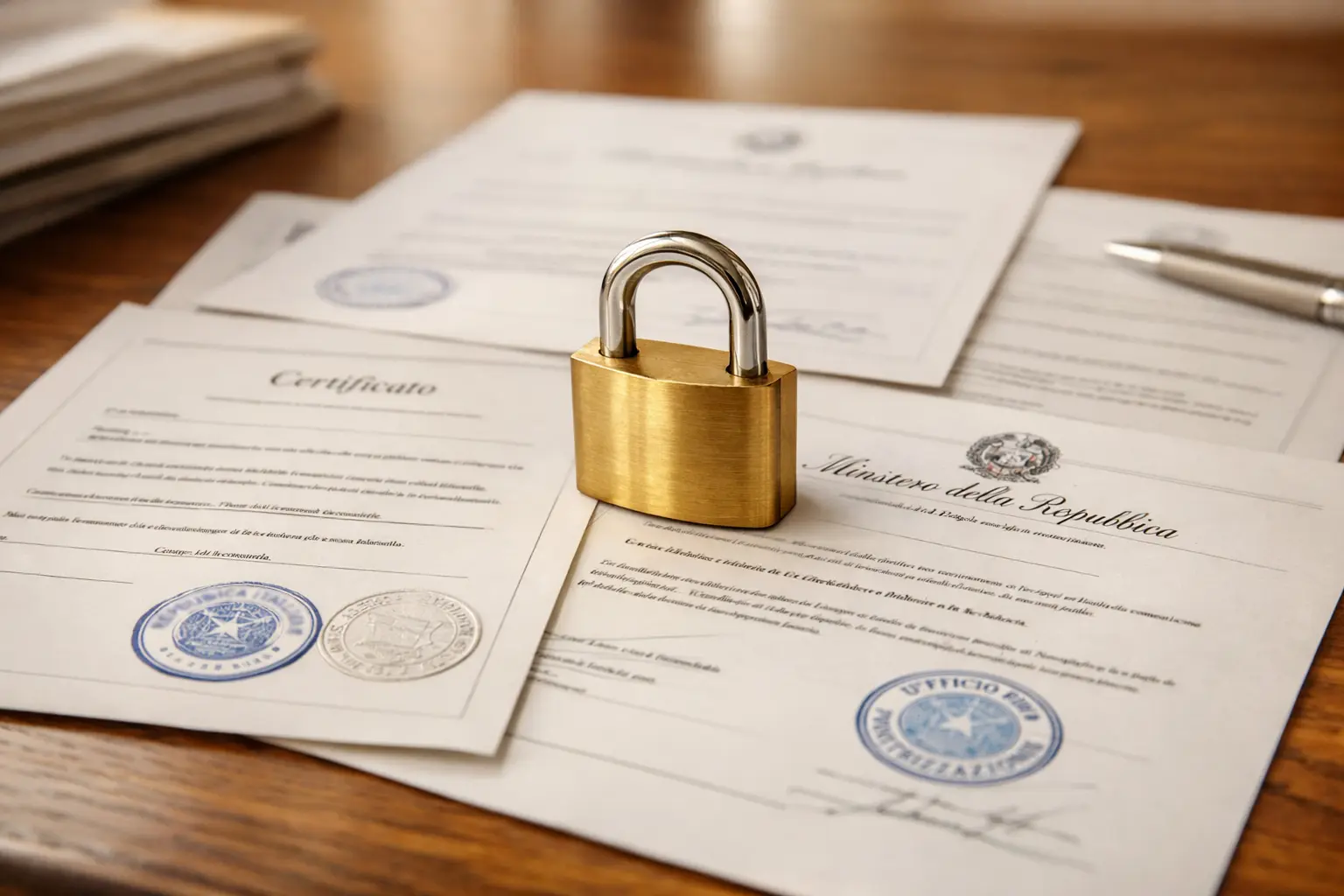 Documento ufficiale con logo ADM e lucchetto simbolo di sicurezza